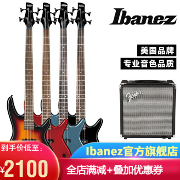IBANEZ日本blan doの規格品は、クラスナ電ベスIBANEZ電ベベルGSR 320低音BASS電気ベベルです。GSR 320ベベルス+Fender RUMBLE 15